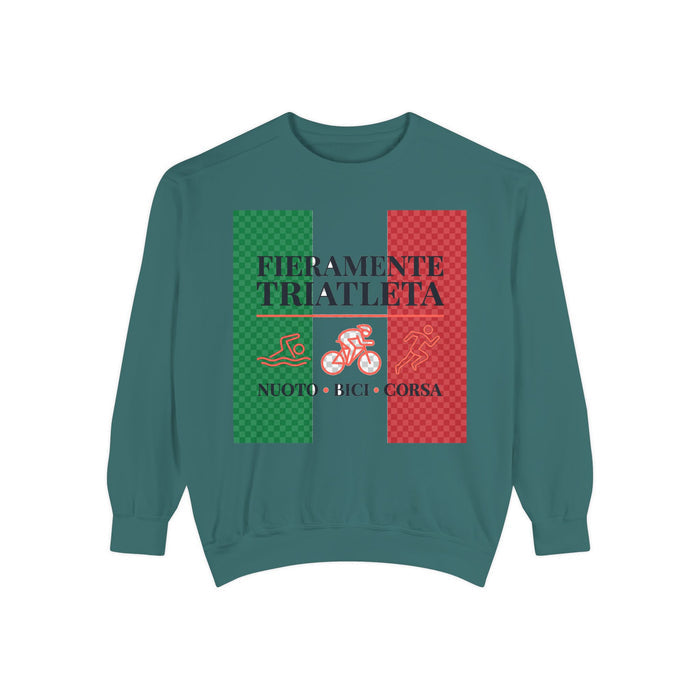 Fieramente Triatleta Crewneck Sweatshirt — Swim Bike Run Italian Tri