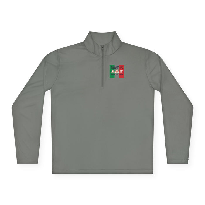 Fieramente Triatleta Unisex Quarter-Zip Pullover — Swim Bike Run Ita