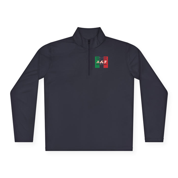 Fieramente Triatleta Unisex Quarter-Zip Pullover — Swim Bike Run Ita