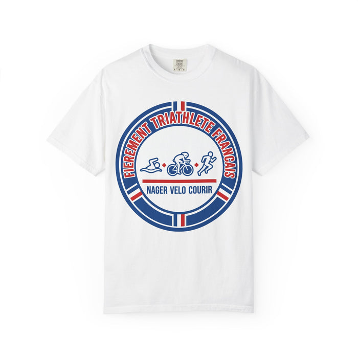 Fièrement Triathlète Français Bella+Canvas Unisex Tee — Swim Bike Ru