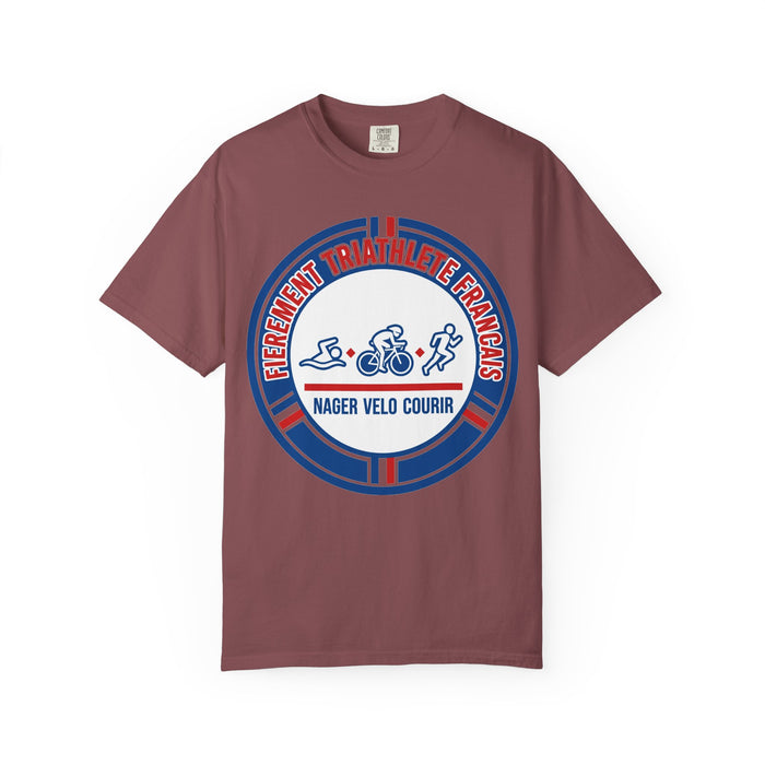 Fièrement Triathlète Français Bella+Canvas Unisex Tee — Swim Bike Ru