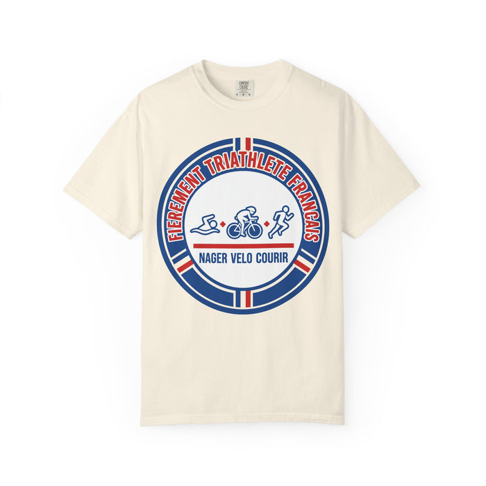 Fièrement Triathlète Français Bella+Canvas Unisex Tee — Swim Bike Ru