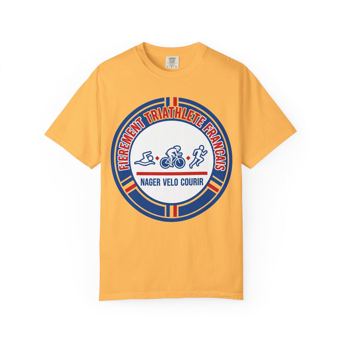 Fièrement Triathlète Français Bella+Canvas Unisex Tee — Swim Bike Ru