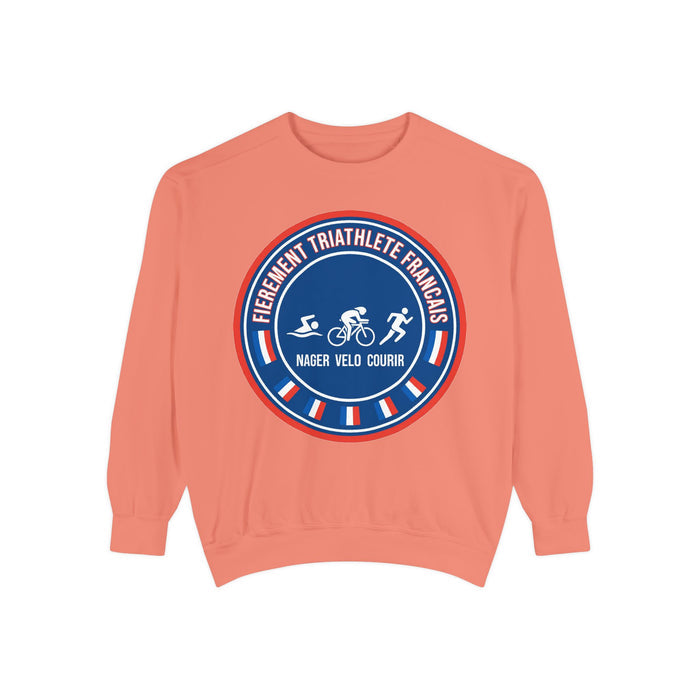 Fièrement Triathlète Français Crewneck Sweatshirt — Swim Bike Run Fr