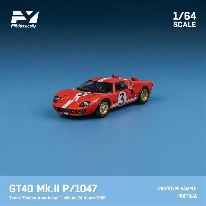Findclassically 1:64 GT40 Mk.II 1966 Le Mans 24H Limited500 Diecast Model Car
