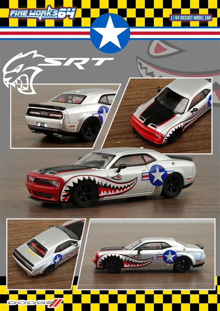 Fine Works64 1:64 Dodge Hellcats Shark / Police car paint Limited499 Diecast Model Car