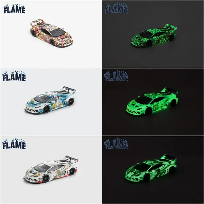 Flame 1:64 Huracan GT Calf LP610 Hurricane Midnight Light Resin Model Car