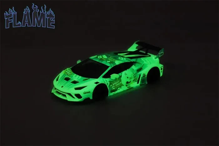 Flame 1:64 Huracan GT Calf LP610 Hurricane Midnight Light Resin Model Car