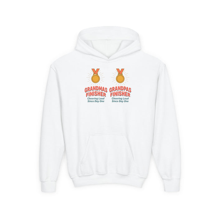 Grandma & Grandpa Finisher Hoodie – Cute Kids Medal Shirt for Little Runners