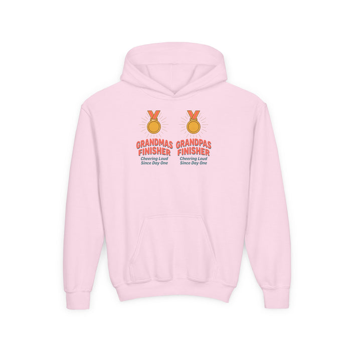 Grandma & Grandpa Finisher Hoodie – Cute Kids Medal Shirt for Little Runners