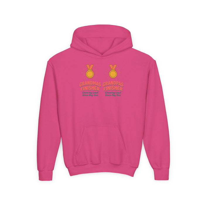 Grandma & Grandpa Finisher Hoodie – Cute Kids Medal Shirt for Little Runners