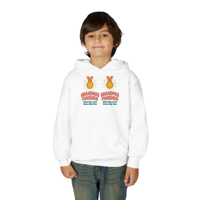 Grandma & Grandpa Finisher Hoodie – Cute Kids Medal Shirt for Little Runners