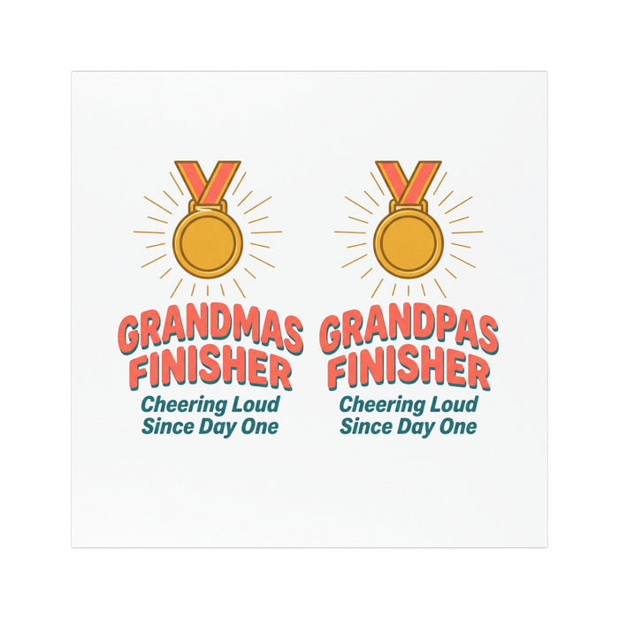 Grandma/Grandpa Finisher Car Magnet – "Cheering Loud Since Day One"