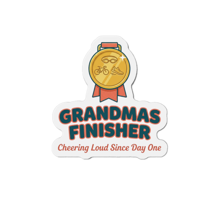 Grandmas Finisher Magnet — 'Cheering Loud Since Day One' Medal Refrigerator Magnet