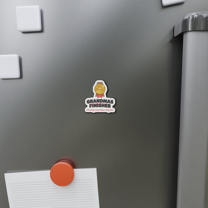 Grandmas Finisher Magnet — 'Cheering Loud Since Day One' Medal Refrigerator Magnet