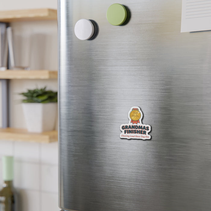 Grandmas Finisher Magnet — 'Cheering Loud Since Day One' Medal Refrigerator Magnet