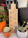 Green Jade Heart and shell bead layer necklace (32 inches)