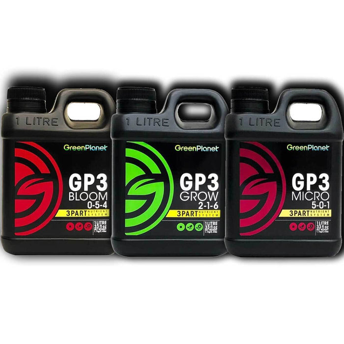 Green Planet GP3 Kit - Grow, Bloom & Micro (3x1, 5 or 20L)
