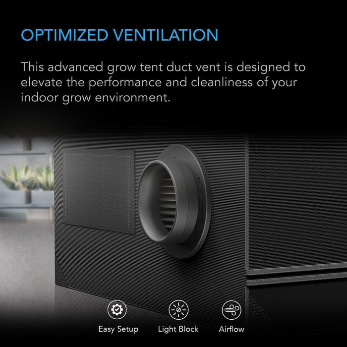 Grow Tent Duct Vent Attachment 8 inch - Quick Bloom Lights
