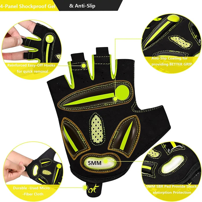 Half-Finger Triathlon Cycling Gloves - Sports Equipment - detail view