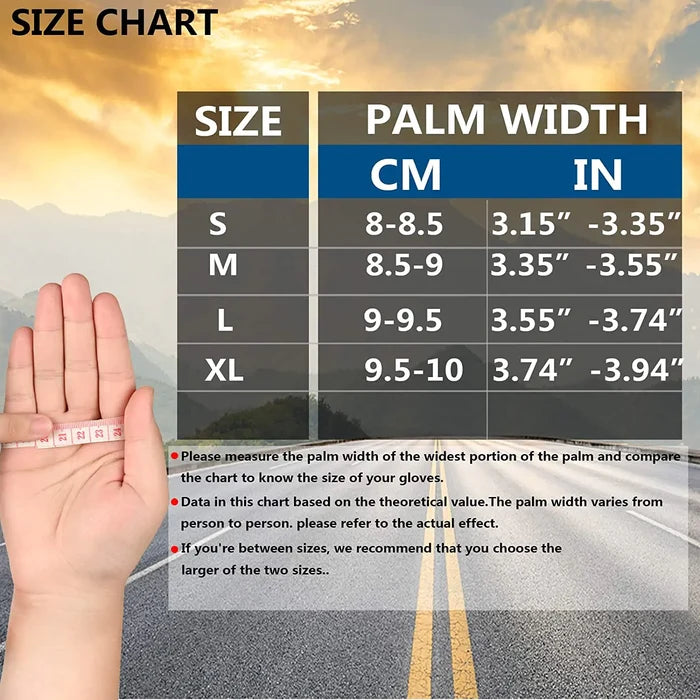 Half-Finger Triathlon Cycling Gloves - Sports Equipment - size chart