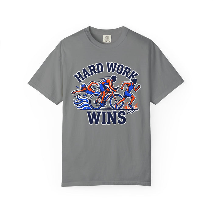 Hard Work Wins Cycling & Running Tee — Motivational Sports T-Shirt