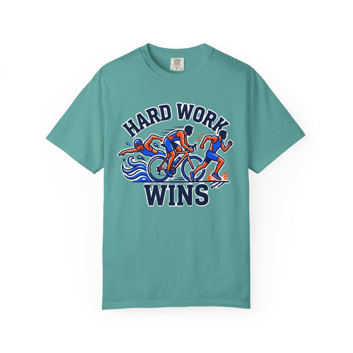 Hard Work Wins Cycling & Running Tee — Motivational Sports T-Shirt