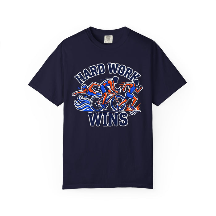 Hard Work Wins Cycling & Running Tee — Motivational Sports T-Shirt