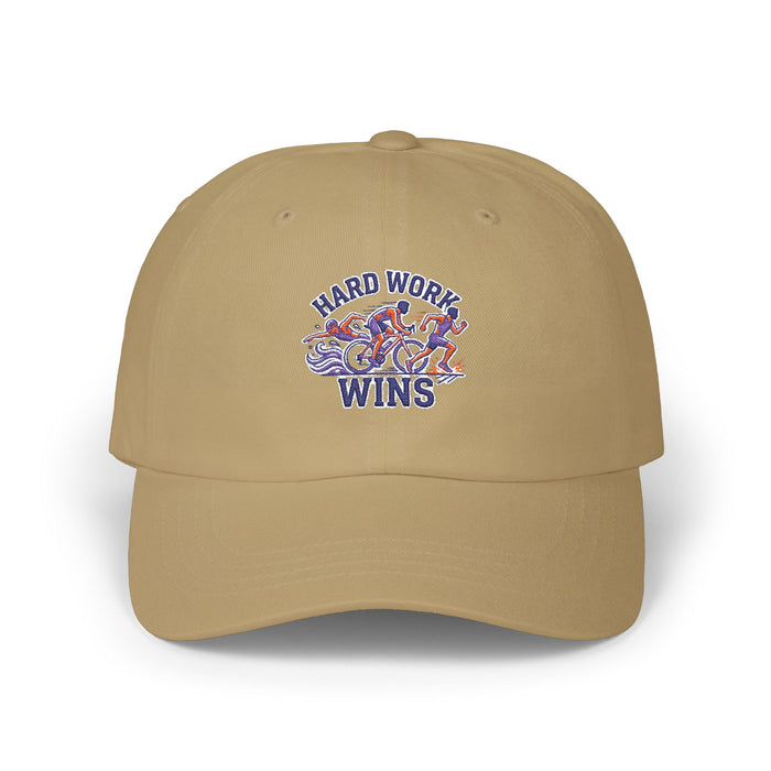 Hard Work Wins Dad Cap — Embroidered Motivational Baseball Hat