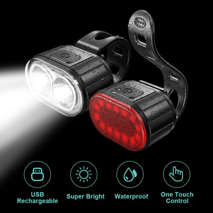 Headlight & Taillight Set for Bicycles - Accessories for triathlon