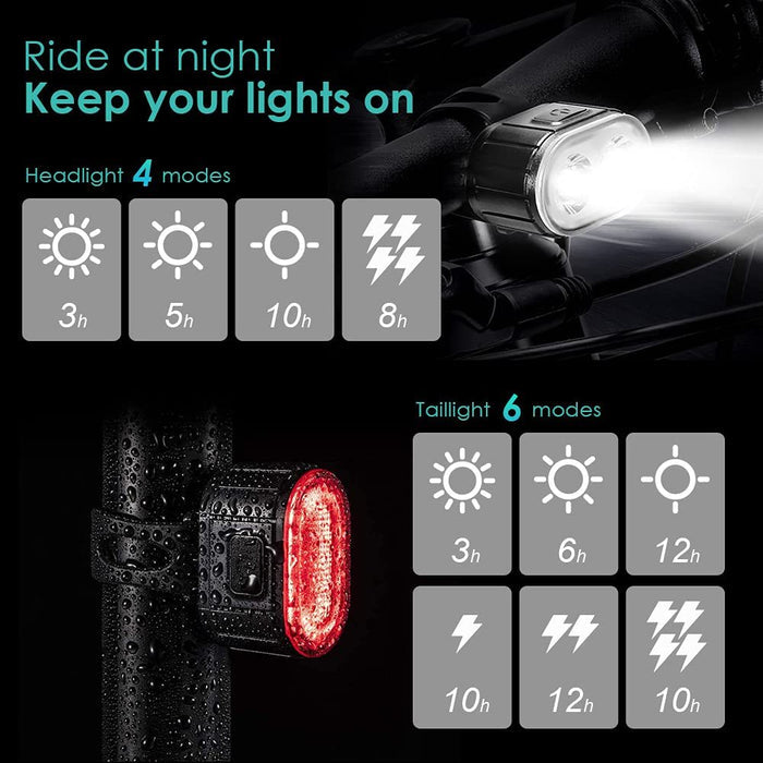 Headlight & Taillight Set for Bicycles - Accessories - detail view for triathlon