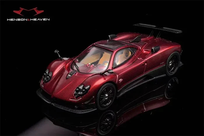 HH 1:64 Zonda Huayra Carbon Blue / Red / Black Die-Cast Car Model Collection Miniature