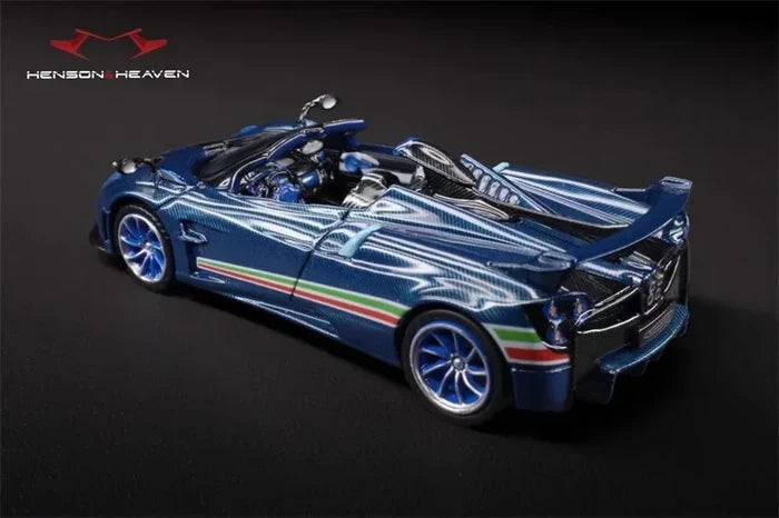 HH 1:64 Zonda Huayra Carbon Blue / Red / Black Die-Cast Car Model Collection Miniature