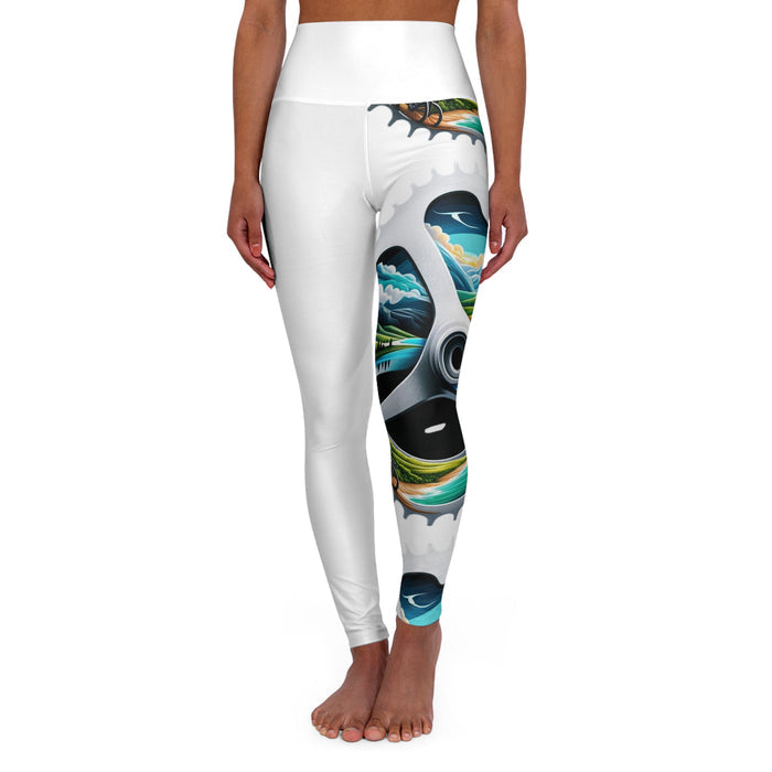 High-Waisted Skinny Fit Yoga Leggings for Athleisure - All Over Prints