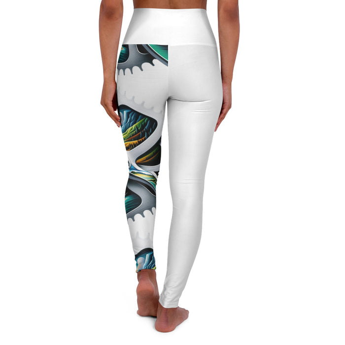 High-Waisted Skinny Fit Yoga Leggings for Athleisure - All Over Prints - alternate view