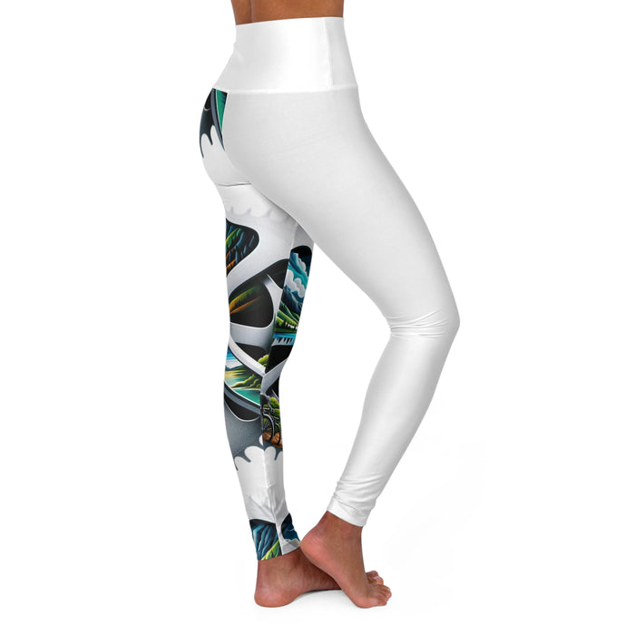 High-Waisted Skinny Fit Yoga Leggings for Athleisure - All Over Prints - lifestyle view