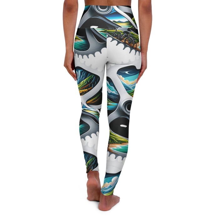 High-Waisted Yoga Leggings with Custom All-Over Print - All Over Prints - alternate view