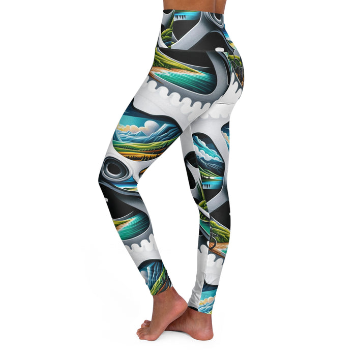 High-Waisted Yoga Leggings with Custom All-Over Print - All Over Prints - detail view