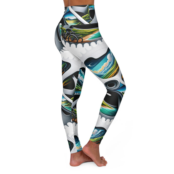 High-Waisted Yoga Leggings with Custom All-Over Print - All Over Prints - lifestyle view