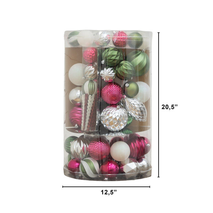Holiday Deluxe Shatterproof, 100 Count Christmas Tree Ornament Box Set