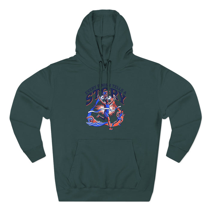 Hoodie — "Every Finish Tells a Story" Nautical Anchor Running Hoodie
