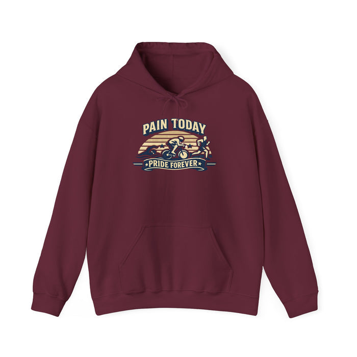 Hoodie — "Pain Today, Pride Forever" Motorcycle Vintage Racing Graphic