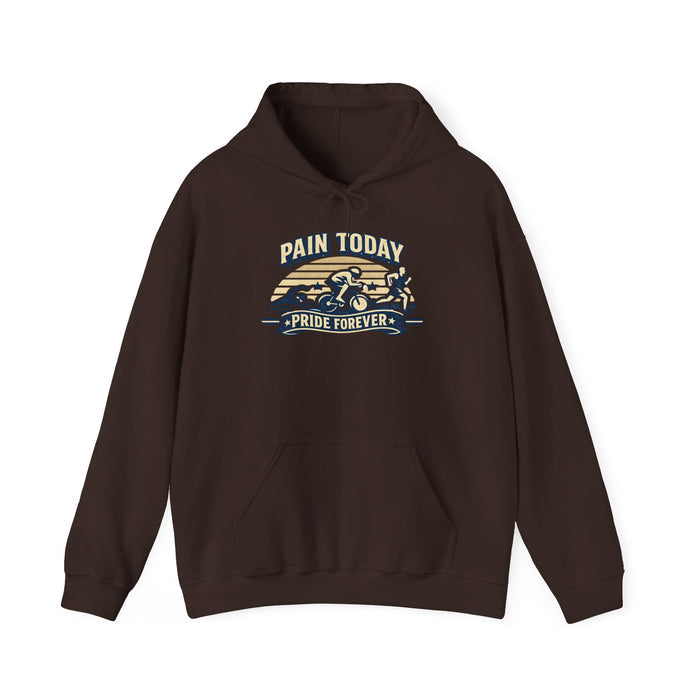 Hoodie — "Pain Today, Pride Forever" Motorcycle Vintage Racing Graphic