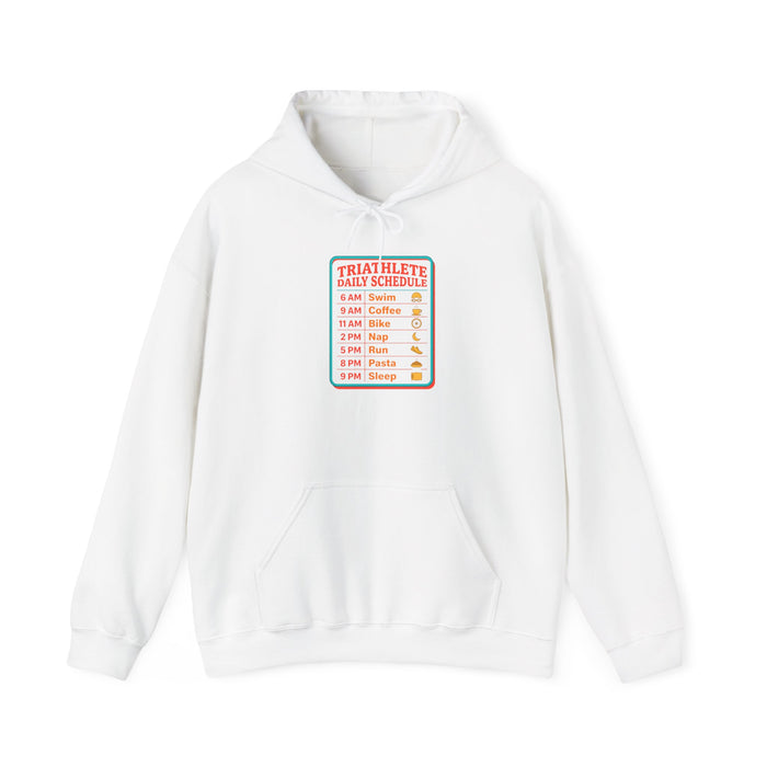 Hoodie — 'Triathlete Daily Schedule' Graphic Pullover