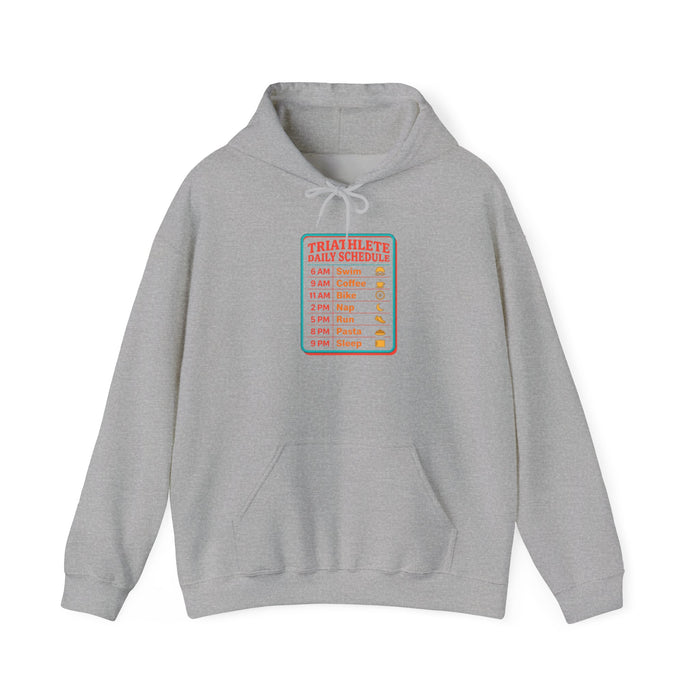 Hoodie — 'Triathlete Daily Schedule' Graphic Pullover