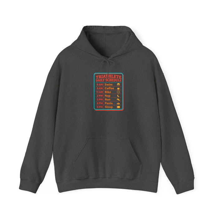 Hoodie — 'Triathlete Daily Schedule' Graphic Pullover