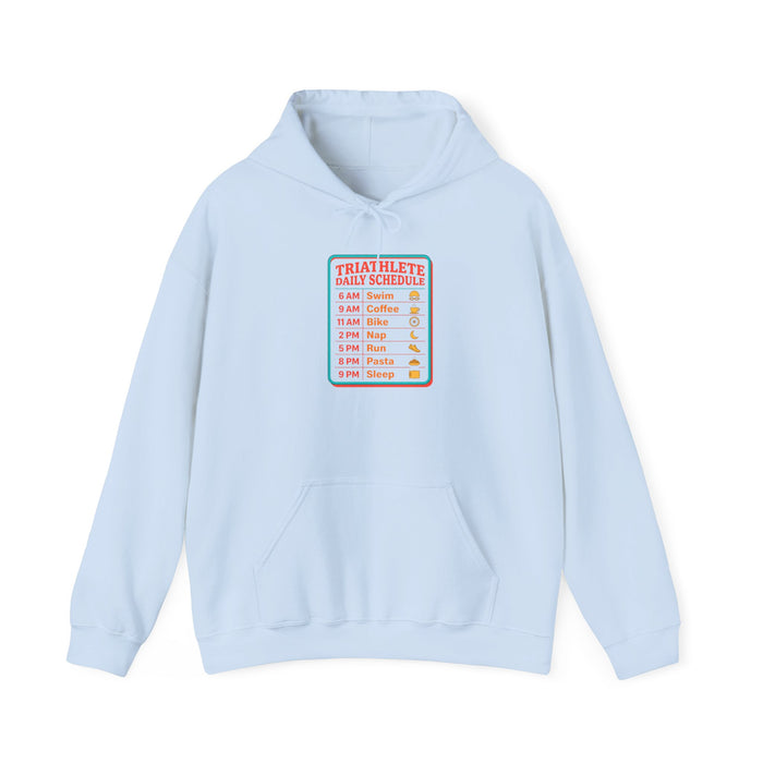 Hoodie — 'Triathlete Daily Schedule' Graphic Pullover