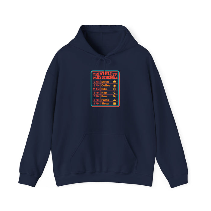 Hoodie — 'Triathlete Daily Schedule' Graphic Pullover