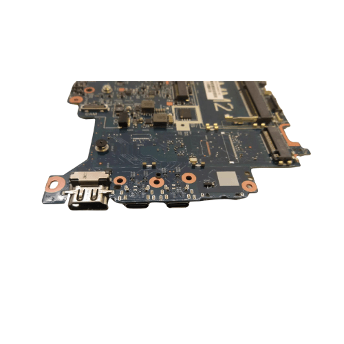 A close-up of an HP Elitebook 830 G7 i5 10210U Motherboard (M08557-601) by HP, highlighting electronic components, ports, and connectors on a white background.