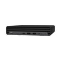 A black HP EliteDesk 800 G6 USDT i7 10700T Mini PC with USB, USB-C, and audio jack ports is displayed on a plain white background. This HP desktop, featuring 16GB RAM and 256GB SSD, is perfect for modern workspaces.